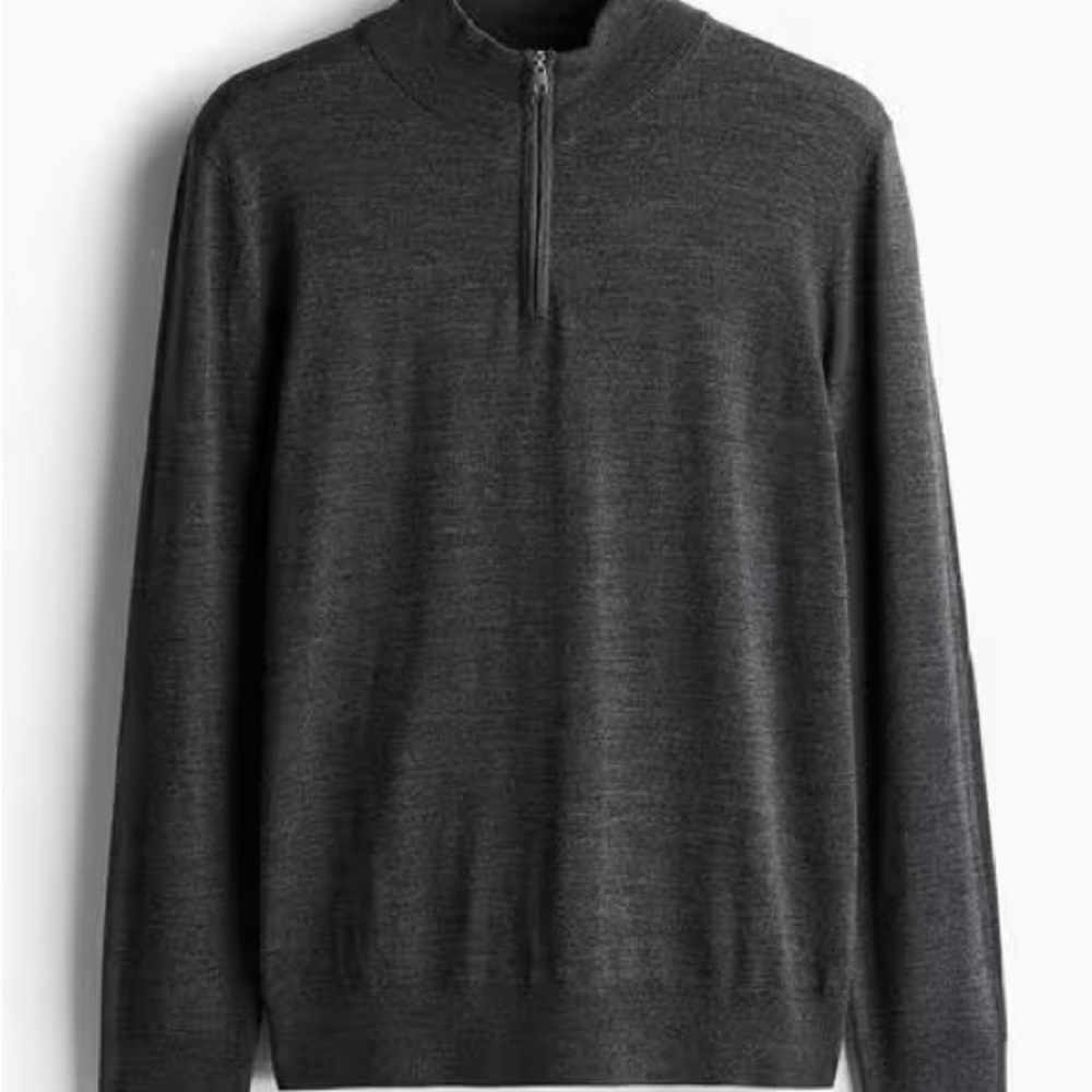 ❌SOLD❌MARK LAW Merino wool Gray Half-Zip Sweater